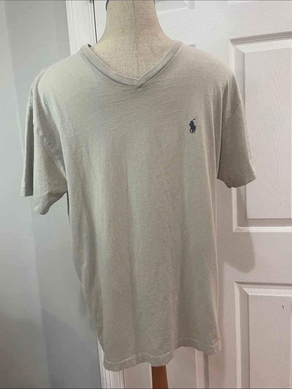 Polo by Ralph Lauren V‑Neck Short Sleeve gray Tee 100% cotton t-shirt men’s S